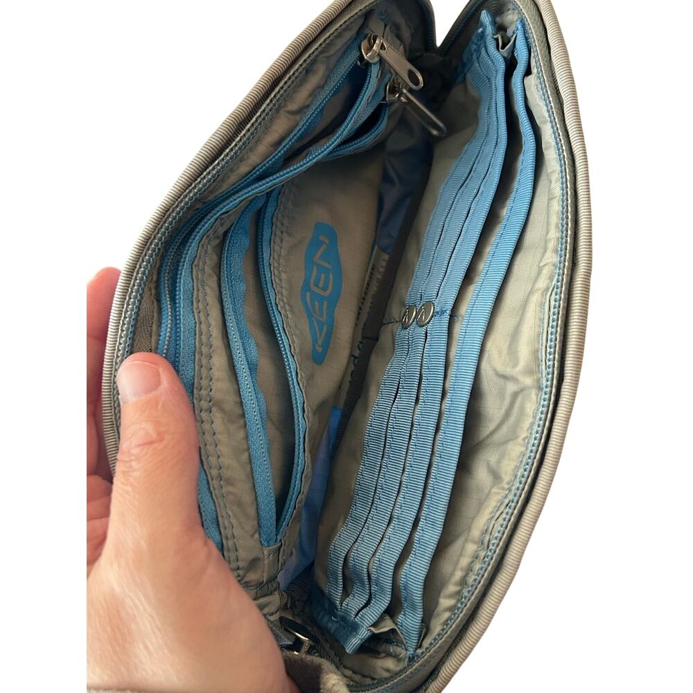Keen blue zip cross hatch wristlet wallet clutch durable outdoor - Picture 4 of 5